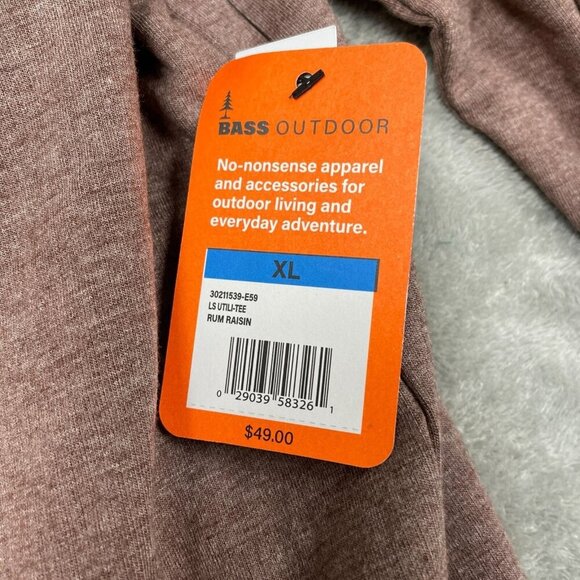 Bass Outdoor XL Long-Sleeve Utili-Tee Rum Raisin NWT 6271 - Picture 4 of 9